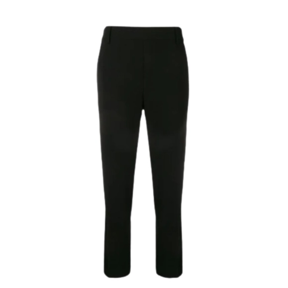 NWT Vince Crepe Satin Stripe Pull On Pants Womens Medium Black Elastic Waist NEW - Picture 12 of 13